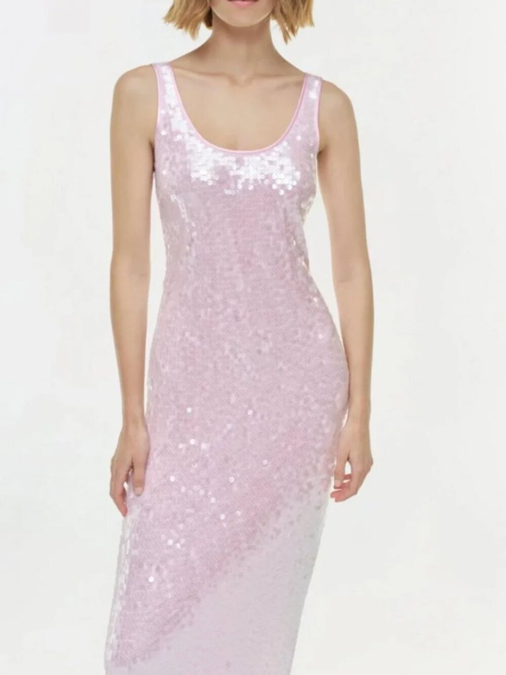 NWT Simkhai Bex Tank Maxi Dress Gown Tulip Pink Sz0 Sequin Gown Cocktail Party - Picture 3 of 7